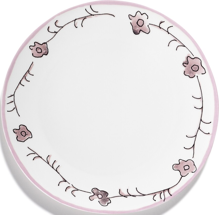 Midnight Flowers Dark Viola Assiettes plates 24 cm, violet foncé, lot de 2