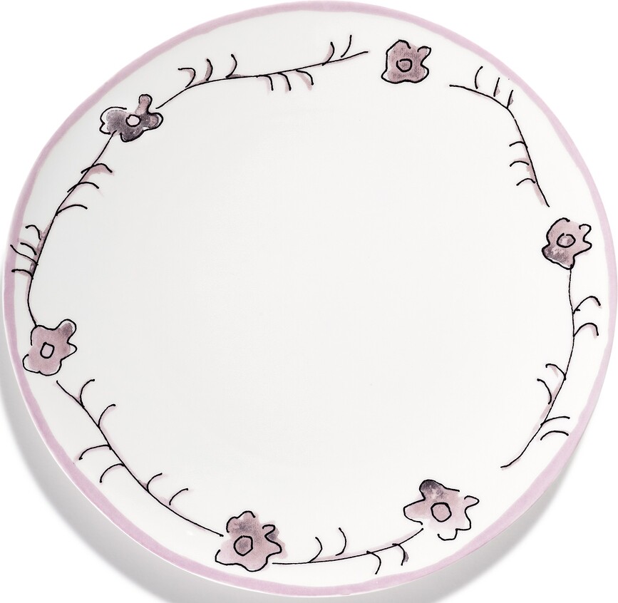 Midnight Flowers Dark Viola Assiettes plates 28 cm, violet foncé, lot de 2