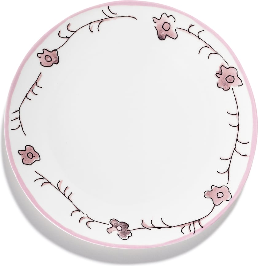 Midnight Flowers Dark Viola Πιάτο Φαγητού, 24 cm