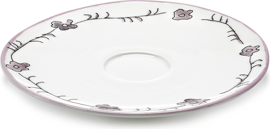 Midnight Flowers Dark Viola Soucoupes pour bols à bouillon 18 cm, violet foncé, lot de 2