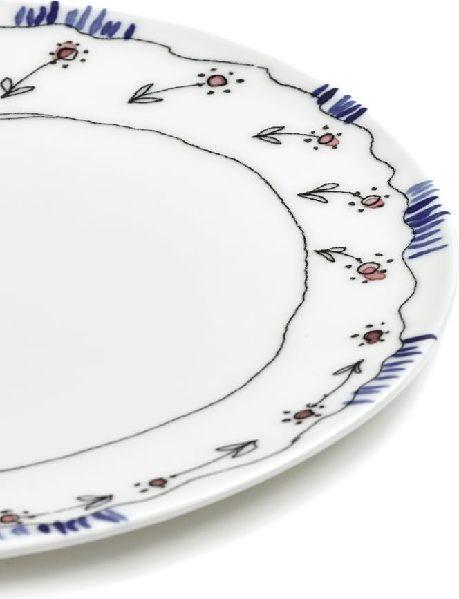 Midnight Flowers Camelia Aubergine Krožniki za glavno jed, 28 cm, barva jajčevca, 2 kosa