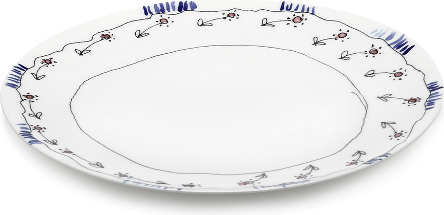 Midnight Flowers Camelia Jedilni krožnik, 24 cm, jajčevčast