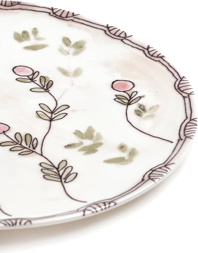 Midnight Flowers Camelia Aubergine Krožnika za serviranje, 31 cm, barva jajčevca, 2 kosa