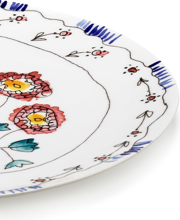 Midnight Flowers Camelia Aubergine Krožnika za serviranje, 31 cm, barva jajčevca, 2 kosa