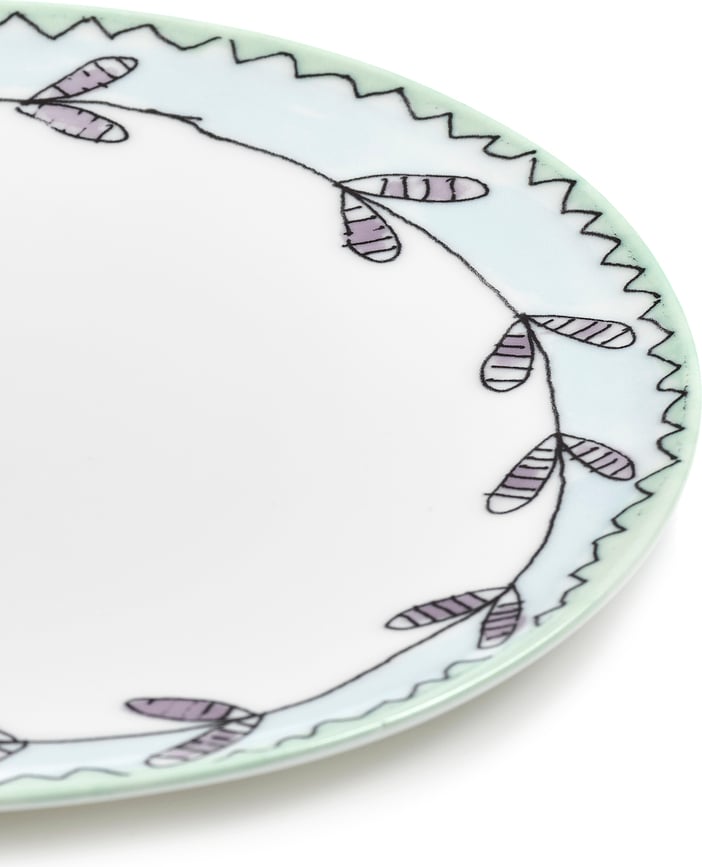 Midnight Flowers Camelia Aubergine Globoki krožnik, 24 cm, barva jajčevca, 2 kosa