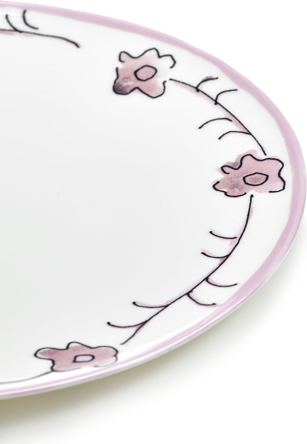 Midnight Flowers Camelia Aubergine Globoki krožnik, 24 cm, barva jajčevca, 2 kosa