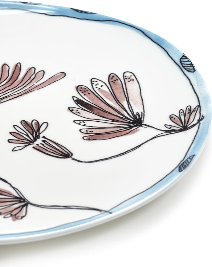 Midnight Flowers Camelia Aubergine Krožniki za zajtrk, 20 cm, barva jajčevca, 2 kosa