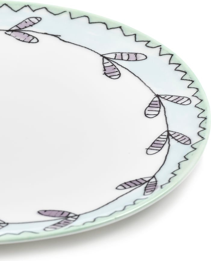 Midnight Flowers Camelia Aubergine Krožniki za zajtrk, 20 cm, barva jajčevca, 2 kosa