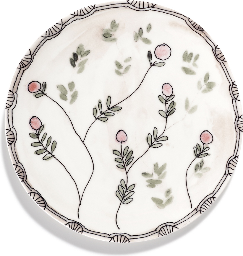 Midnight Flowers Mirtillo Krožnik za zajtrk, 20 cm, nude