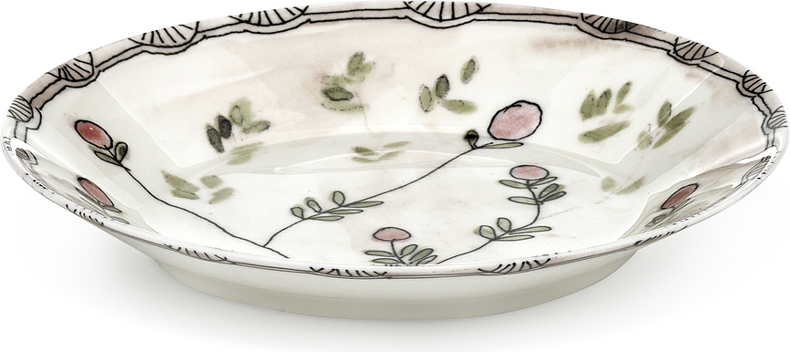 Midnight Flowers Mirtillo Nude Assiettes creuses 18 cm, roses, lot de 2