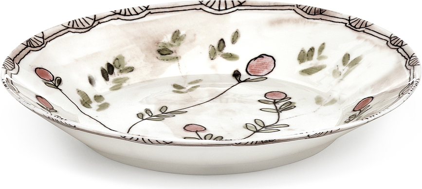 Midnight Flowers Mirtillo Nude Assiettes creuses 22 cm, roses, lot de 2