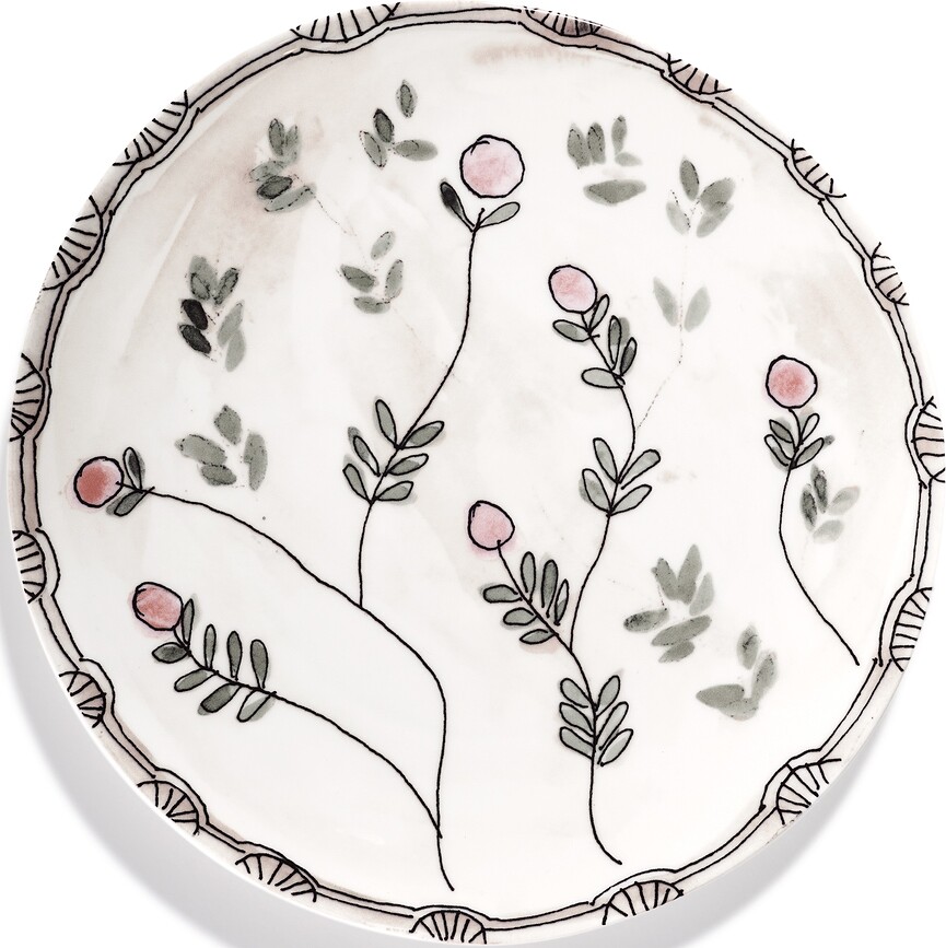 Midnight Flowers Mirtillo Nude Assiettes de service 31 cm, nude, lot de 2