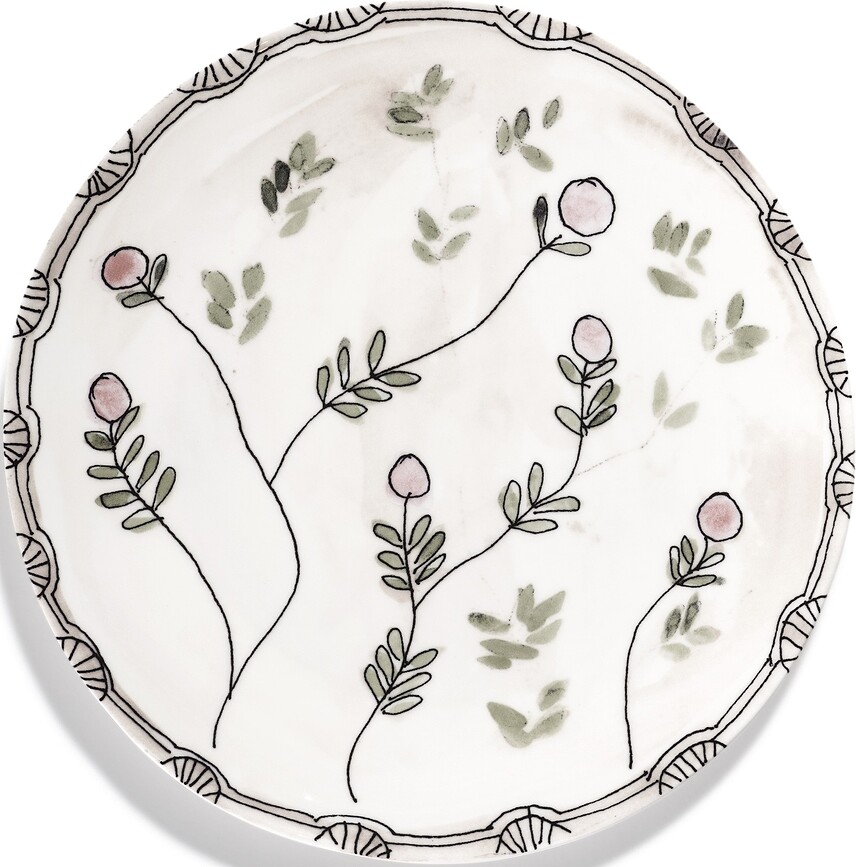 Midnight Flowers Mirtillo Nude Assiettes plates 24 cm, nude, lot de 2