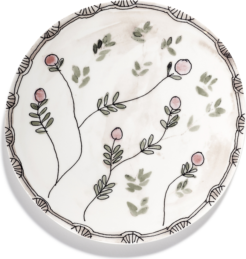 Midnight Flowers Mirtillo Nude Πιάτο Φαγητού, 28 εκ.