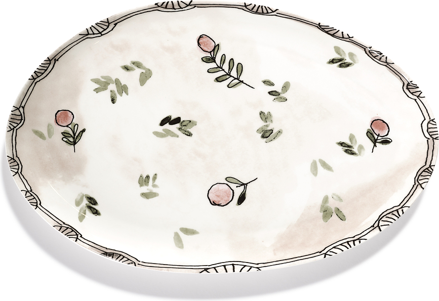 Midnight Flowers Mirtillo Nude Pladanj ovalni 35 cm