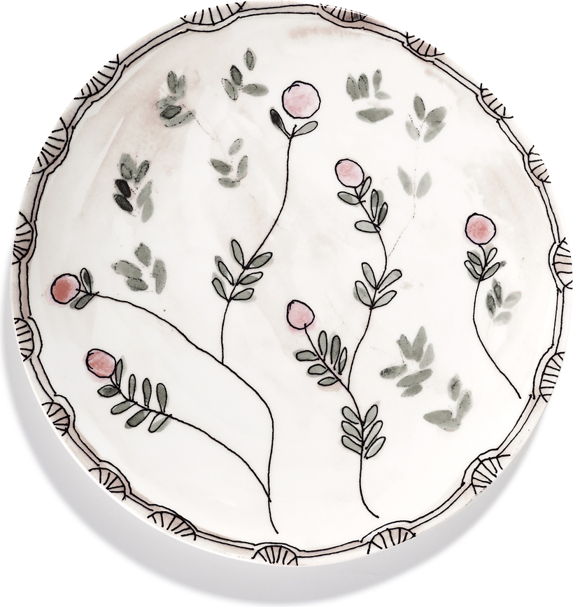 Midnight Flowers Mirtillo Nude Servirni krožnik, 31 cm