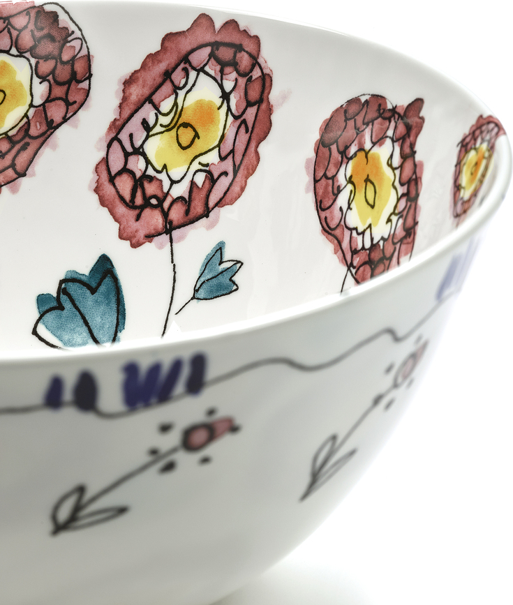 Midnight Flowers Anemone Vaniglia Skleda, 15 cm