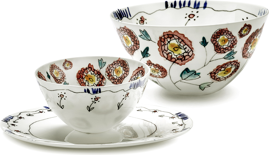 Midnight Flowers Anemone Vaniglia Μπολ, 18 εκ