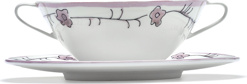 Midnight Flowers Blossom Milk Μπολ για Σούπα με Πιατάκια, 350 ml, 2 τμχ