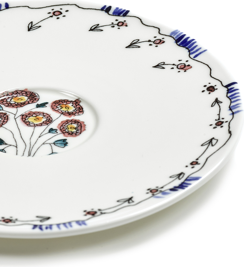Midnight Flowers Blossom Milk Πιατάκια για Φλιτζάνια Τσαγιού, 16 cm, 2 τμχ