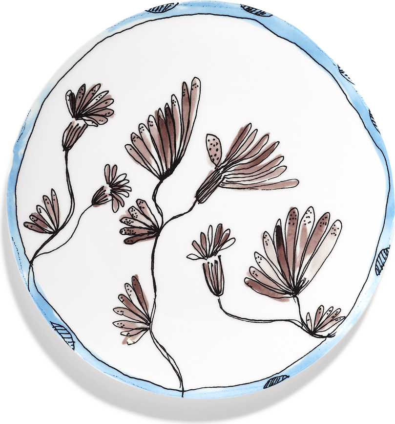 Midnight Flowers Πιάτο Φαγητού, 28 cm