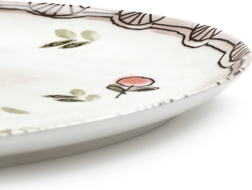 Midnight Flowers Camelia Aubergine Pladanj ovalni 35 cm