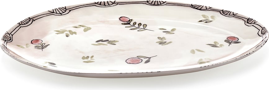 Midnight Flowers Camelia Aubergine Pladanj ovalni 35 cm