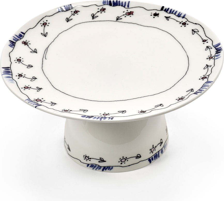 Midnight Flowers Anemone Milk Plat de service, 20 cm