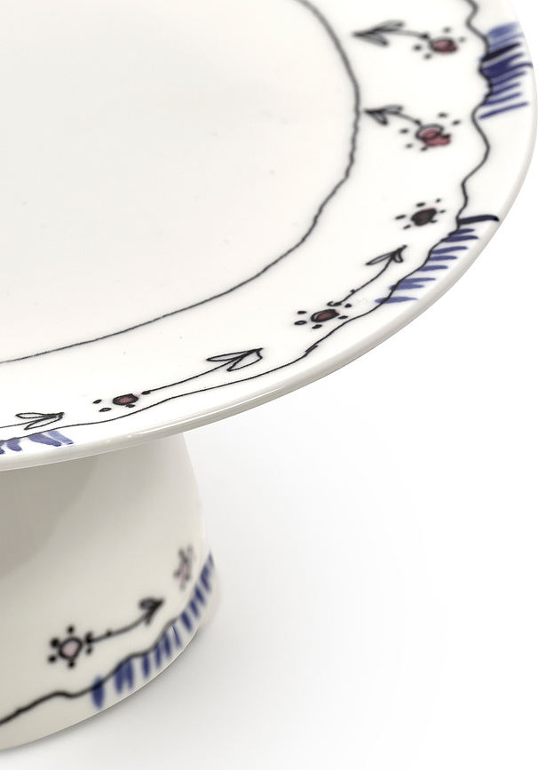 Midnight Flowers Anemone Milk Plat de service, 20 cm