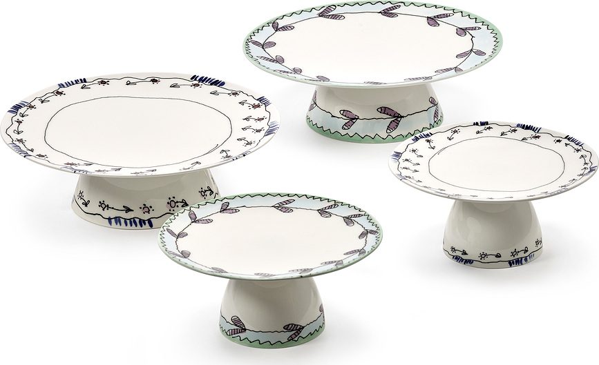 Midnight Flowers Anemone Milk Plat De Service, 28 cm