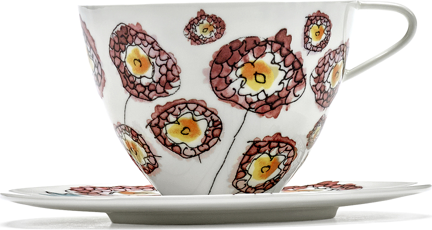 Midnight Flowers Šalice za cappuccino s tanjurićima 200 ml Set od 4 dijela