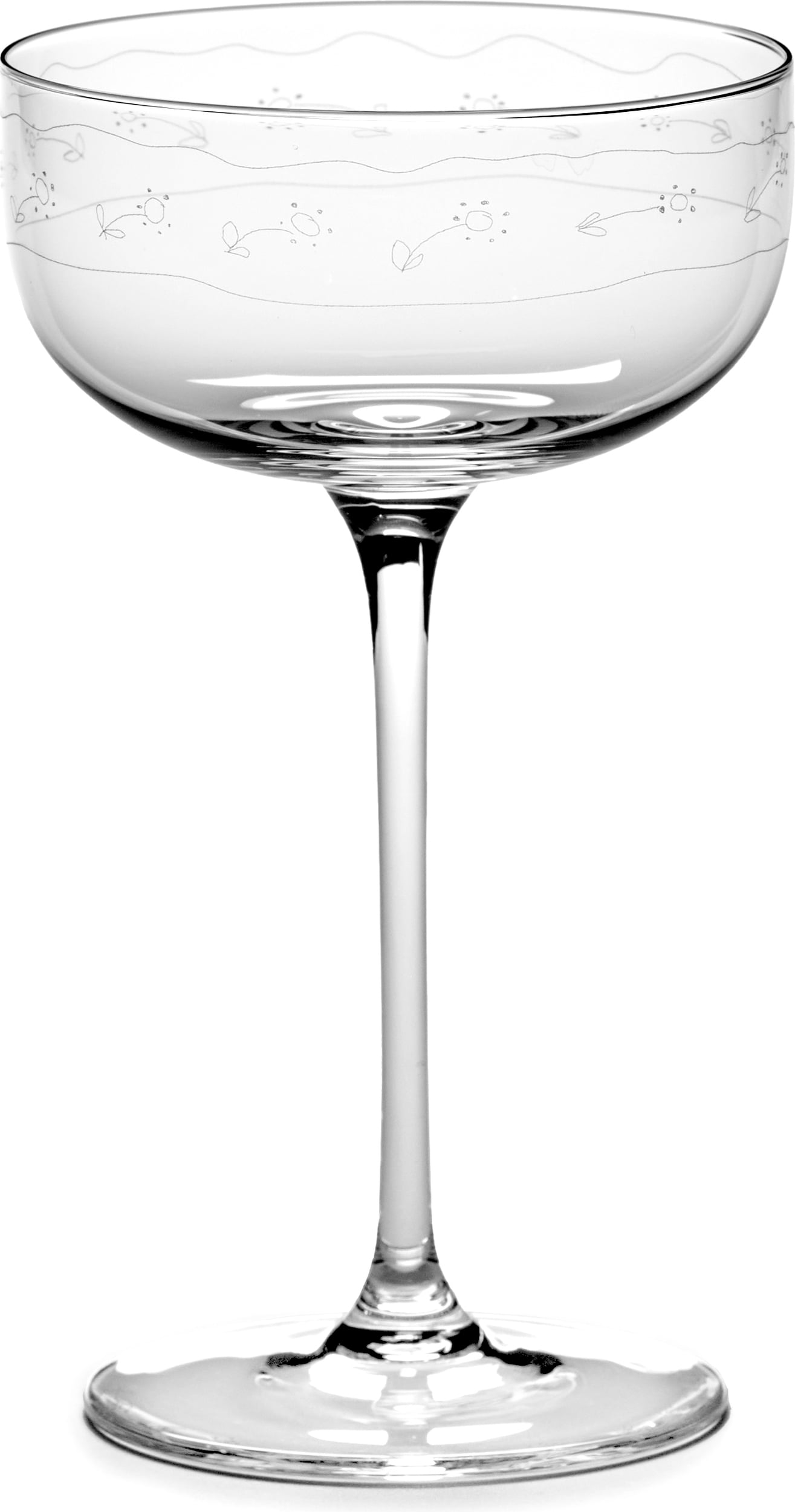 Midnight Flowers Sektglas Schale, 240 ml