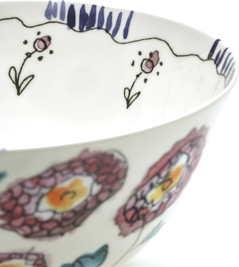 Midnight Flowers Anemone Vaniglia Skleda, 18 cm