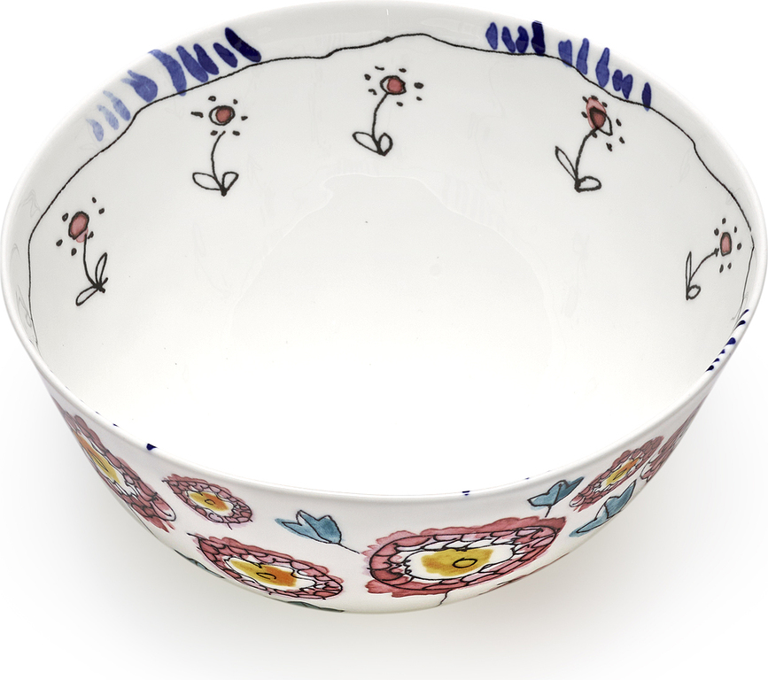 Midnight Flowers Anemone Vaniglia Skleda, 18 cm