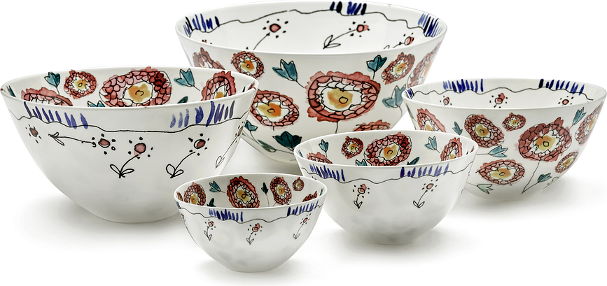 Midnight Flowers Anemone Vaniglia Skleda za serviranje, 22 cm