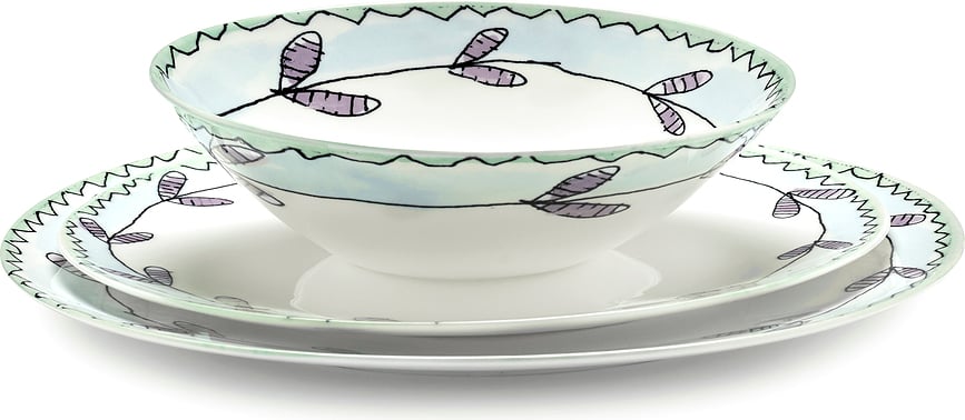 Midnight Flowers Blossom Milk Nizki skledi, 18 cm, 2 kosa