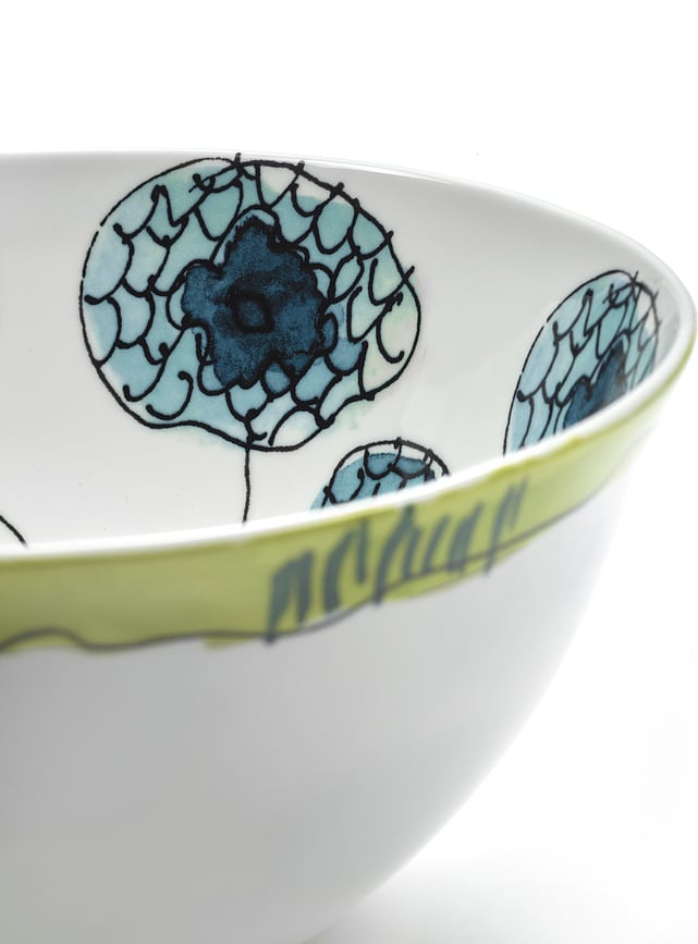 Midnight Flowers Anemone Vaniglia Skledi, 12 cm, vanilijeva barva, 2 kosa