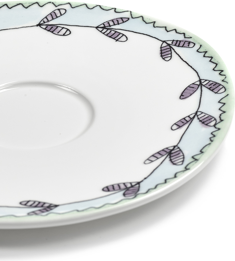 Midnight Flowers Blossom Milk Soucoupes pour bols à bouillon 18 cm, lot de 2