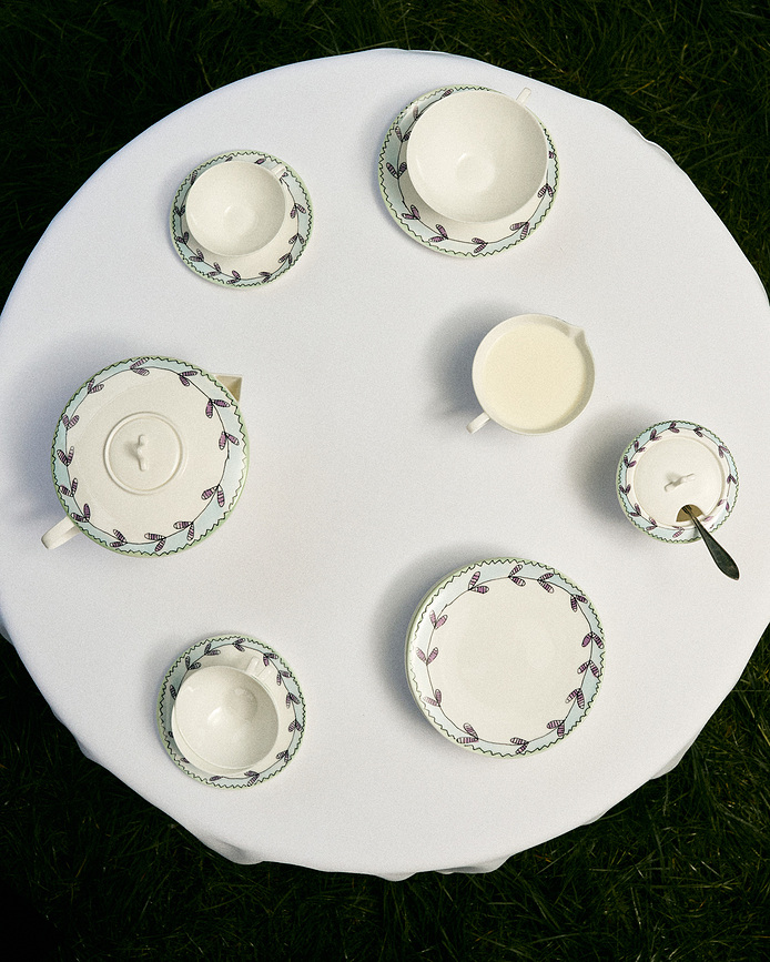 Midnight Flowers Blossom Milk Soucoupes pour tasses à cappuccino 14,5 cm, lot de 2