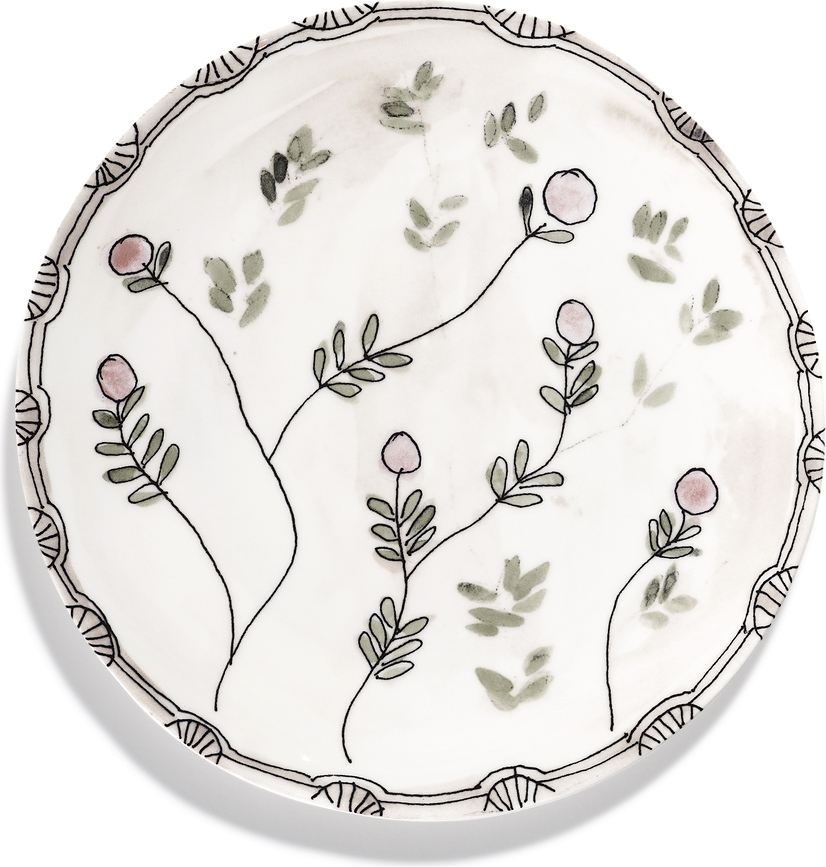 Midnight Flowers Tanjur Mirtillo Nude 24 cm