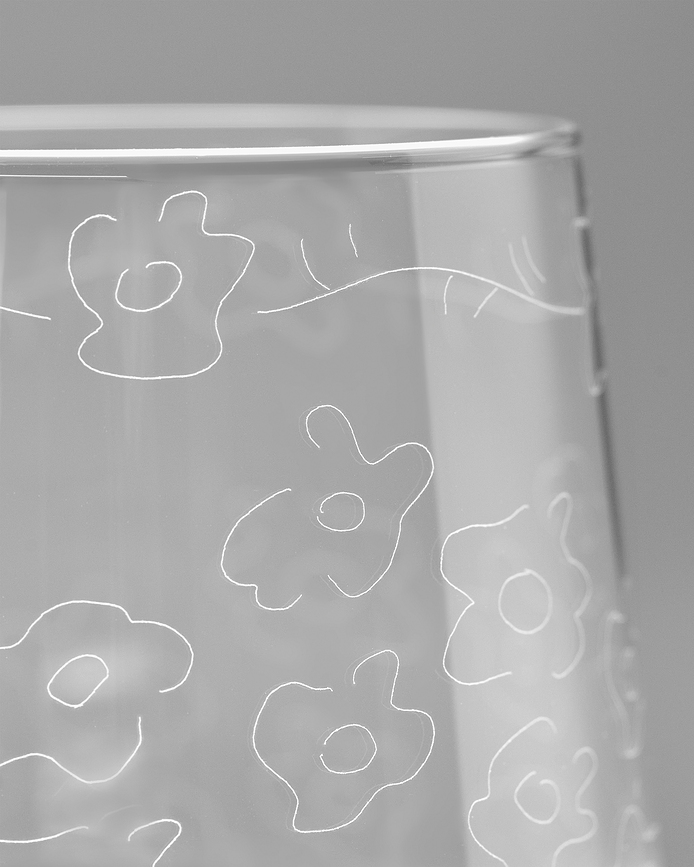 Midnight Flowers Verres 450 ml, Lot de 4