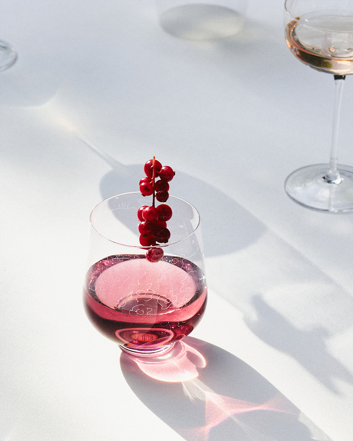 Midnight Flowers Verres 450 ml, Lot de 4