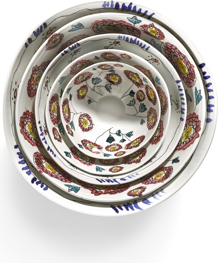 Midnight Flowers Anemone Vaniglia Zdjela za posluživanje 25 cm