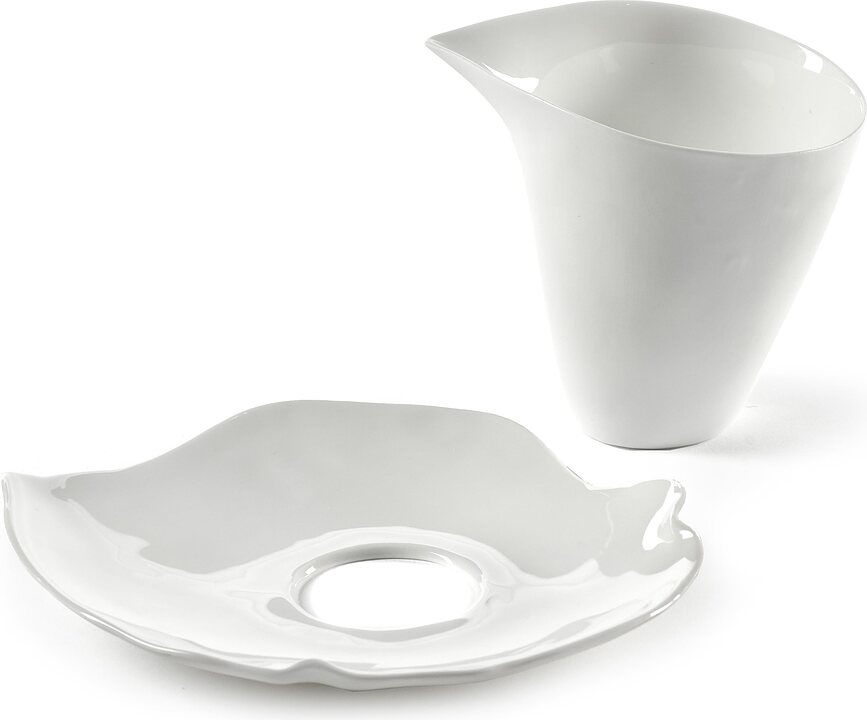 Mlečnik s krožničkom Perfect Imperfection, 2-delni set