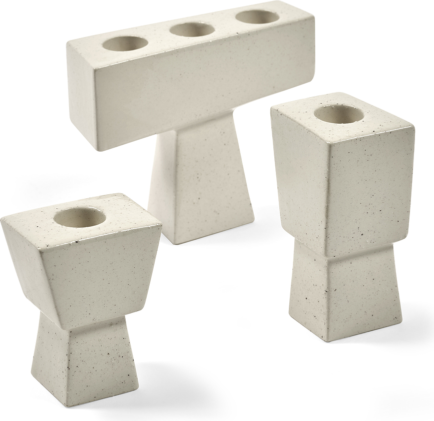 Molly Svečnik za klasično svečo, 9 cm, bež