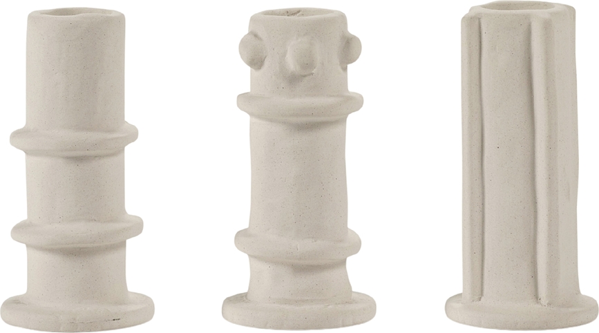 Molly Svečniki za klasične sveče, 10 cm, bež, 3 kosi