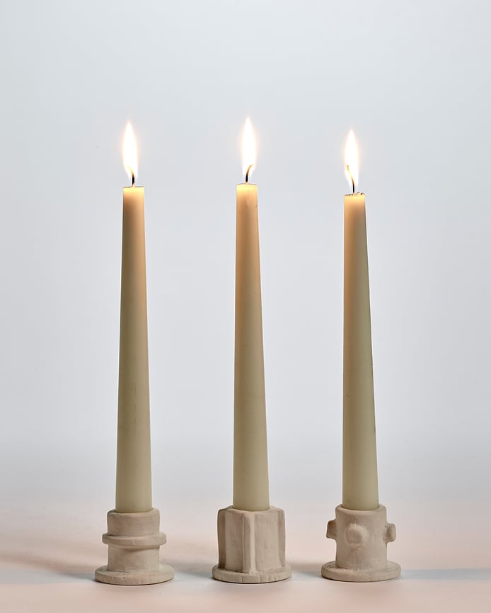 Molly Svijećnjaci za klasične svijeće 6,5 cm bež 3 kom.