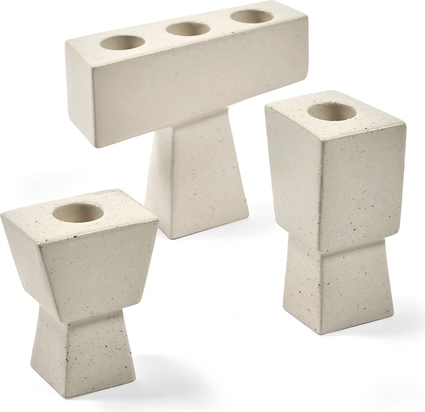 Molly Svijećnjak za klasičnu svijeću 9 cm bež