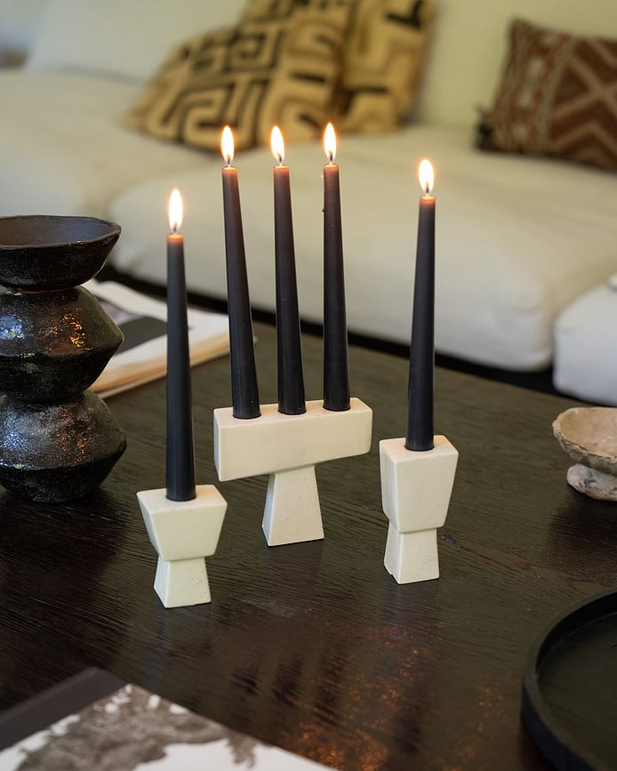 Molly Svijećnjak za klasičnu svijeću 9 cm bež