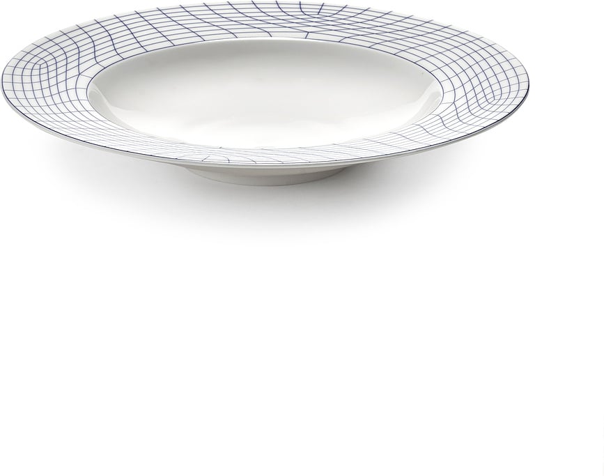 Nido 01 Πιάτο Βαθύ, 28 cm, λευκό-μπλε